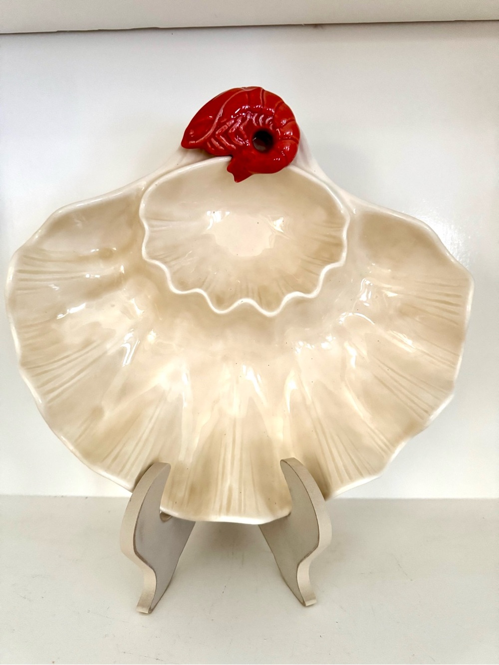 VTG Metlox California Pottery Mid Century Clam Shell Shrimp Platter Made in USA